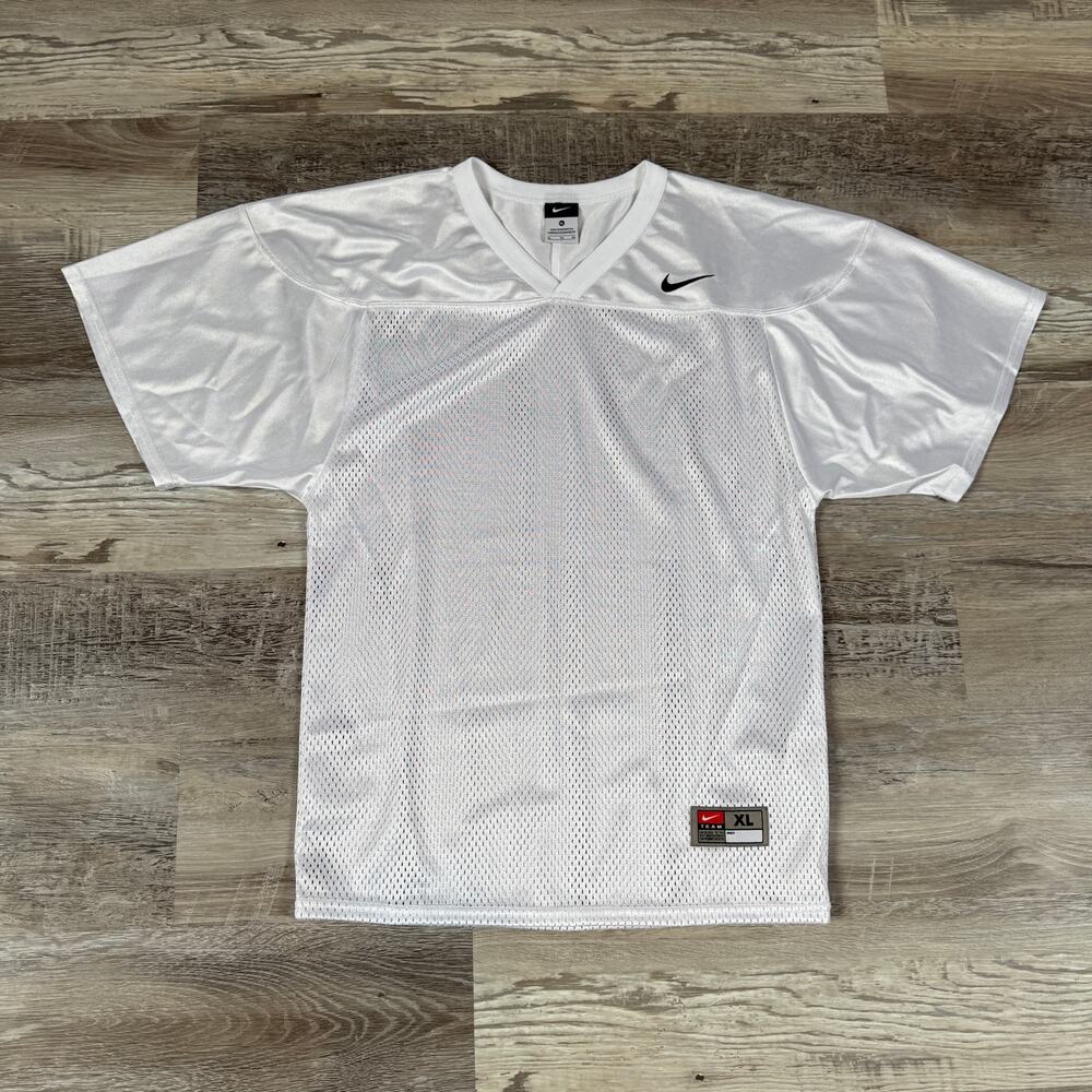 Nike Team White Mesh Football Practice Jersey V Neck Youth XL